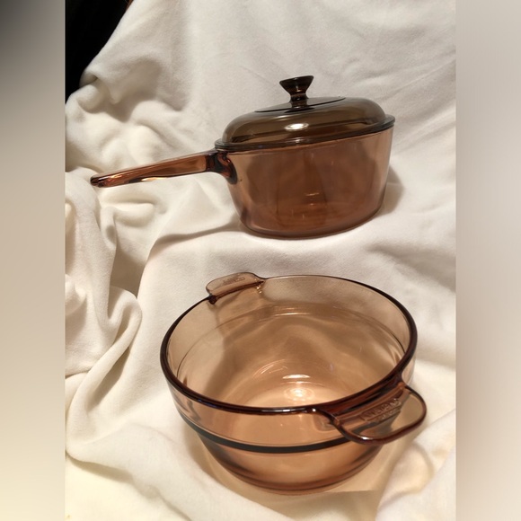10209 Amber Vision Pyrex Corning Ware 1.5L Quart Sauce Pan Double Boiler w/ Lid - Picture 11 of 16